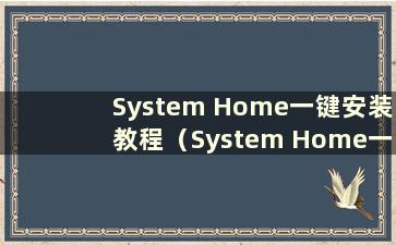 System Home一键安装教程（System Home一键重装官网教程）